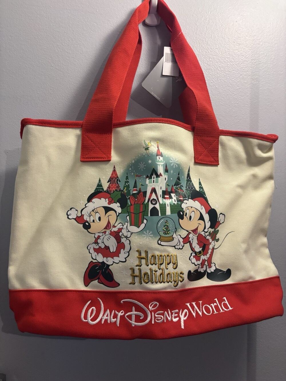 2025 Mickey and Minnie Mouse ''Happy Holidays'' Tote Bag Limited Release